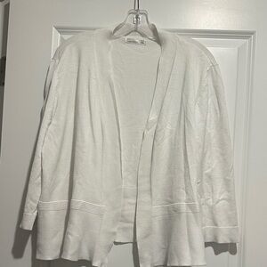 89th & Madison Cream Open Front Cardigan size XXL with 3/4 sleeves length